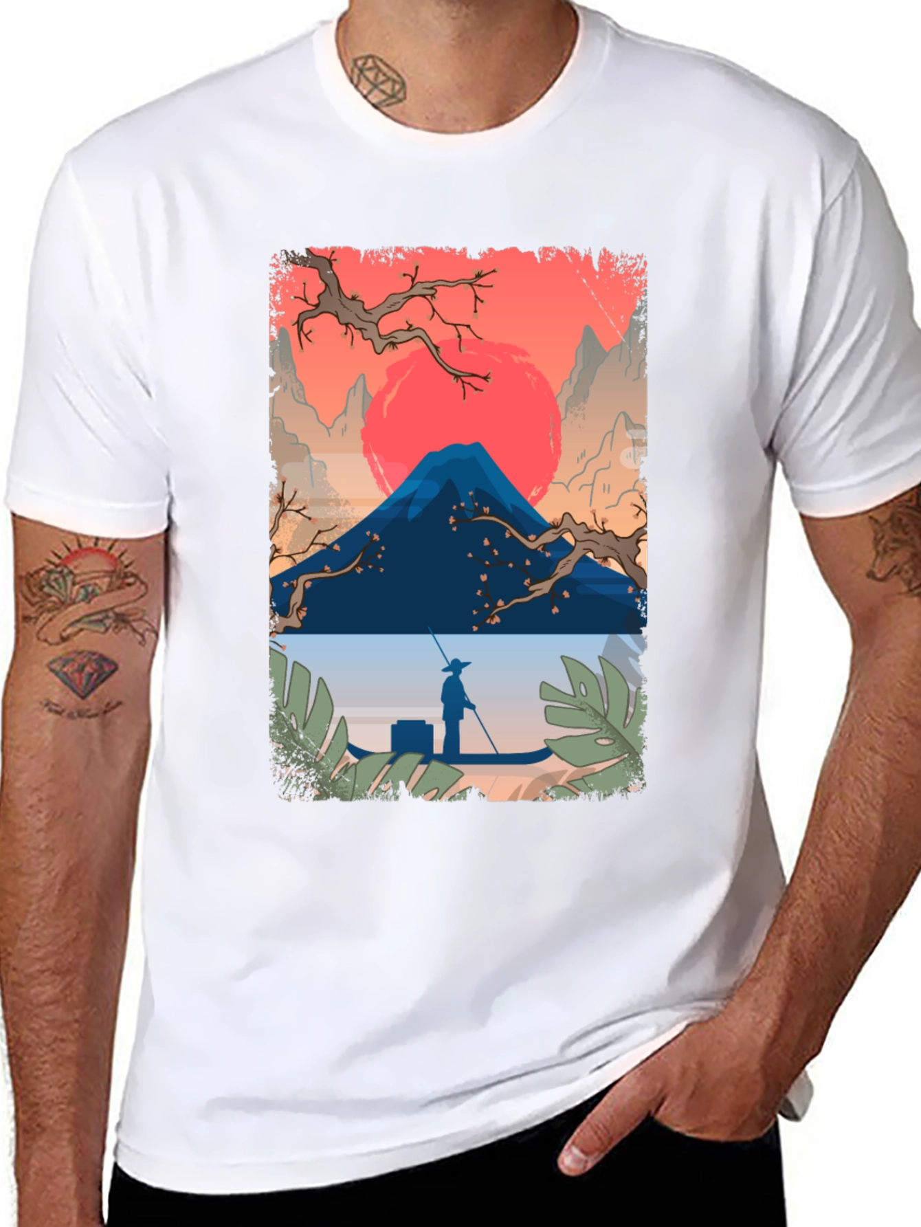 Japanese Landscape Graphic Tee - Black