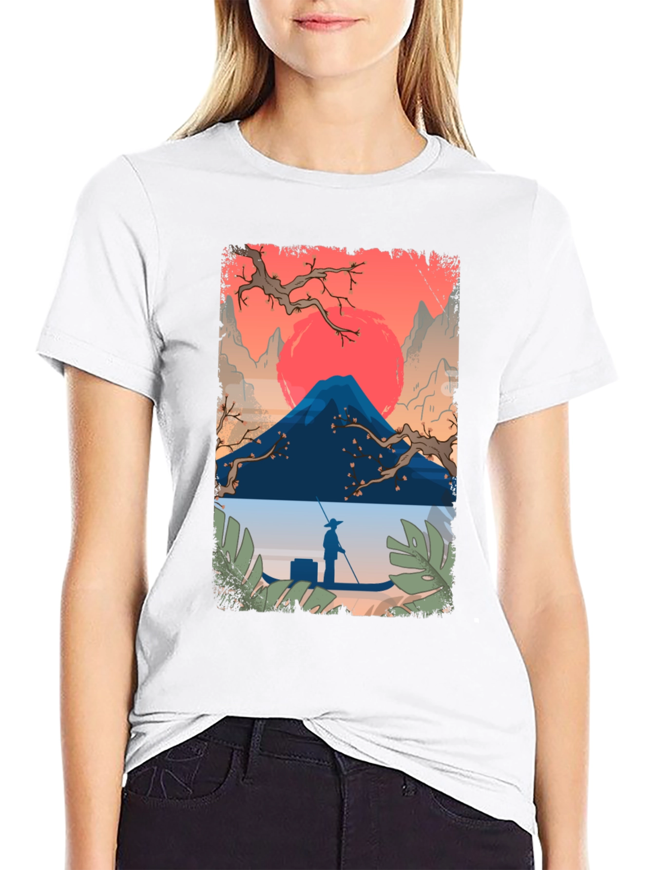 Japanese Landscape Graphic Tee - Black