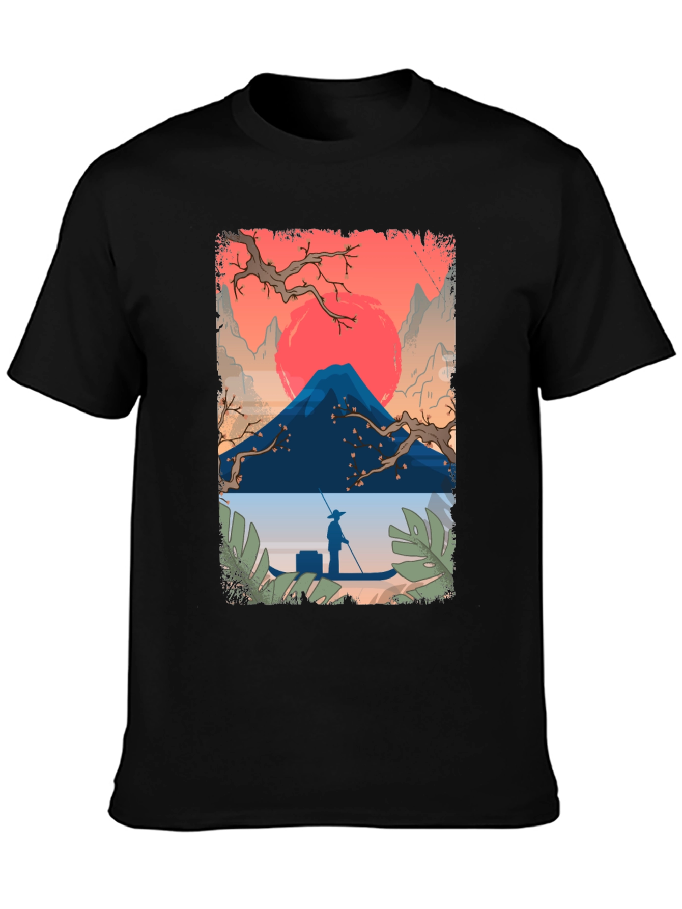 Japanese Landscape Graphic Tee - Black