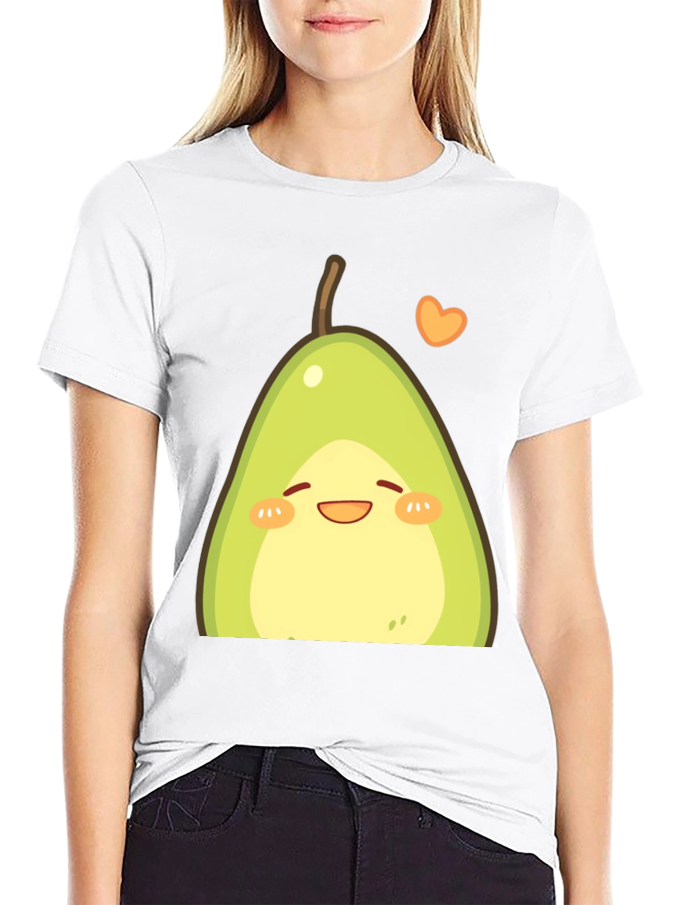 Cute Avocado Graphic T-Shirt - Black