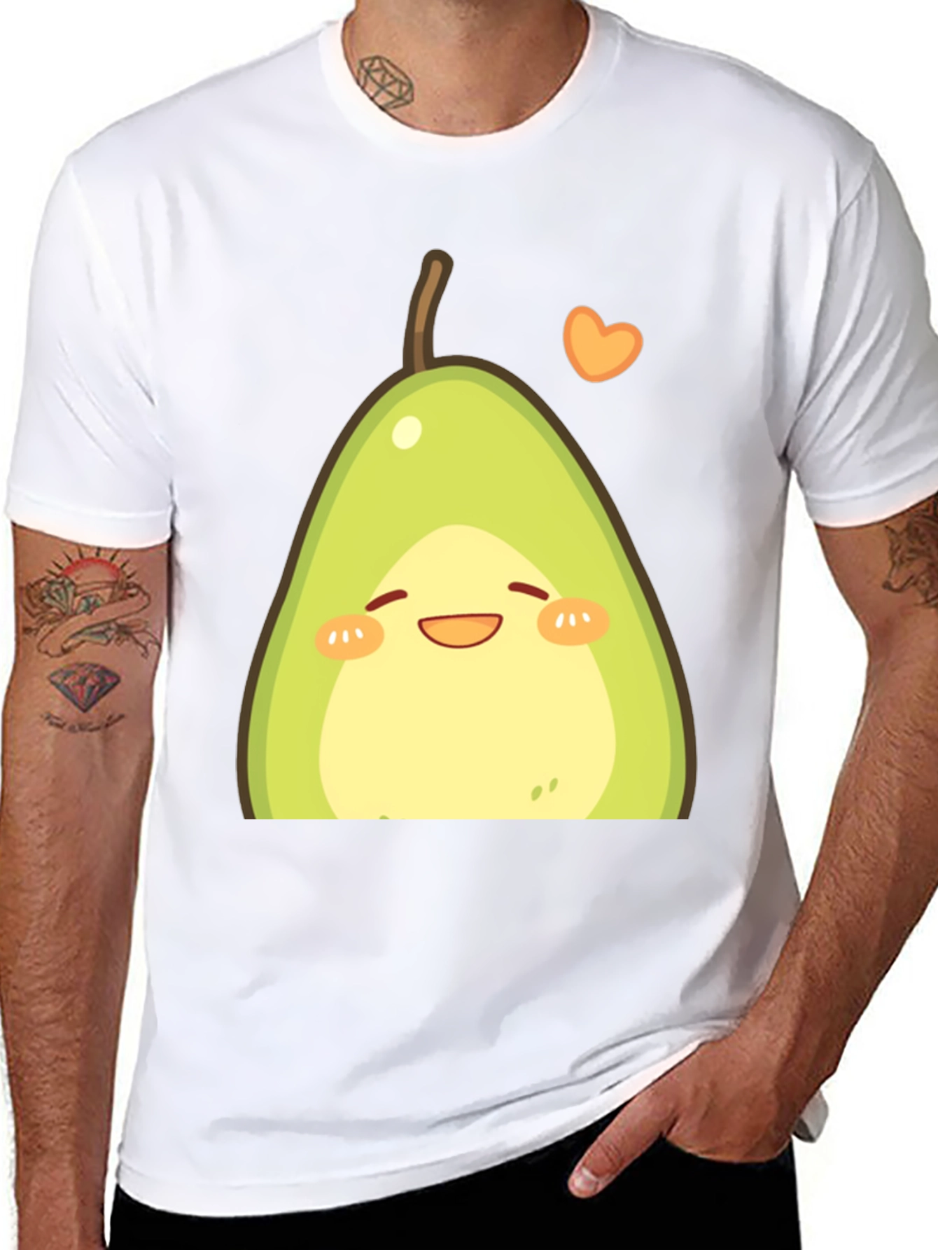 Cute Avocado Graphic T-Shirt - Black