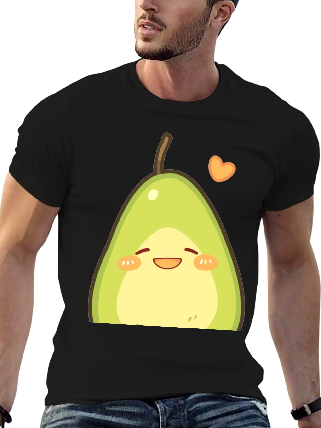 Cute Avocado Graphic T-Shirt - Black