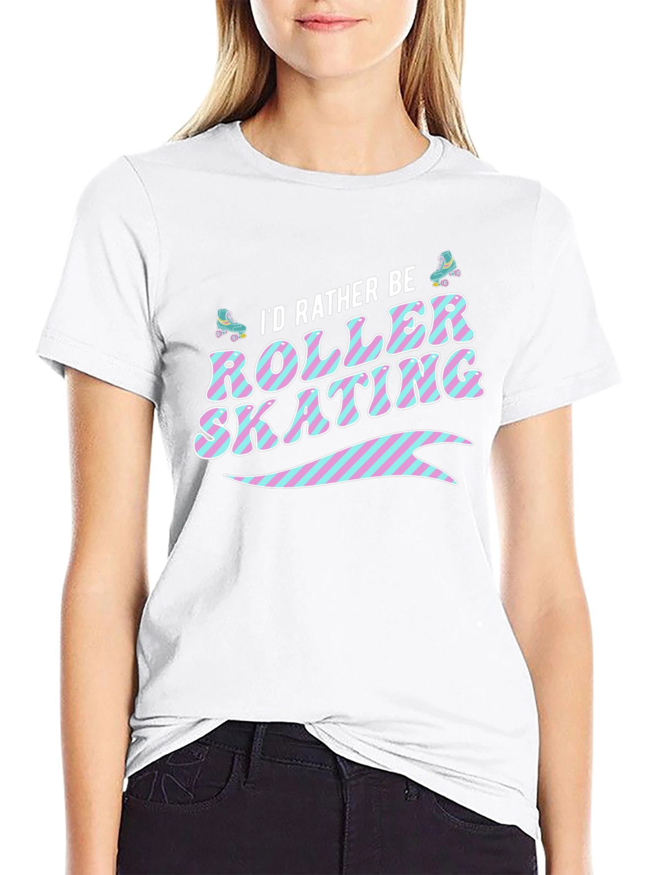Id Rather Be Roller Skating Graphic T-Shirt