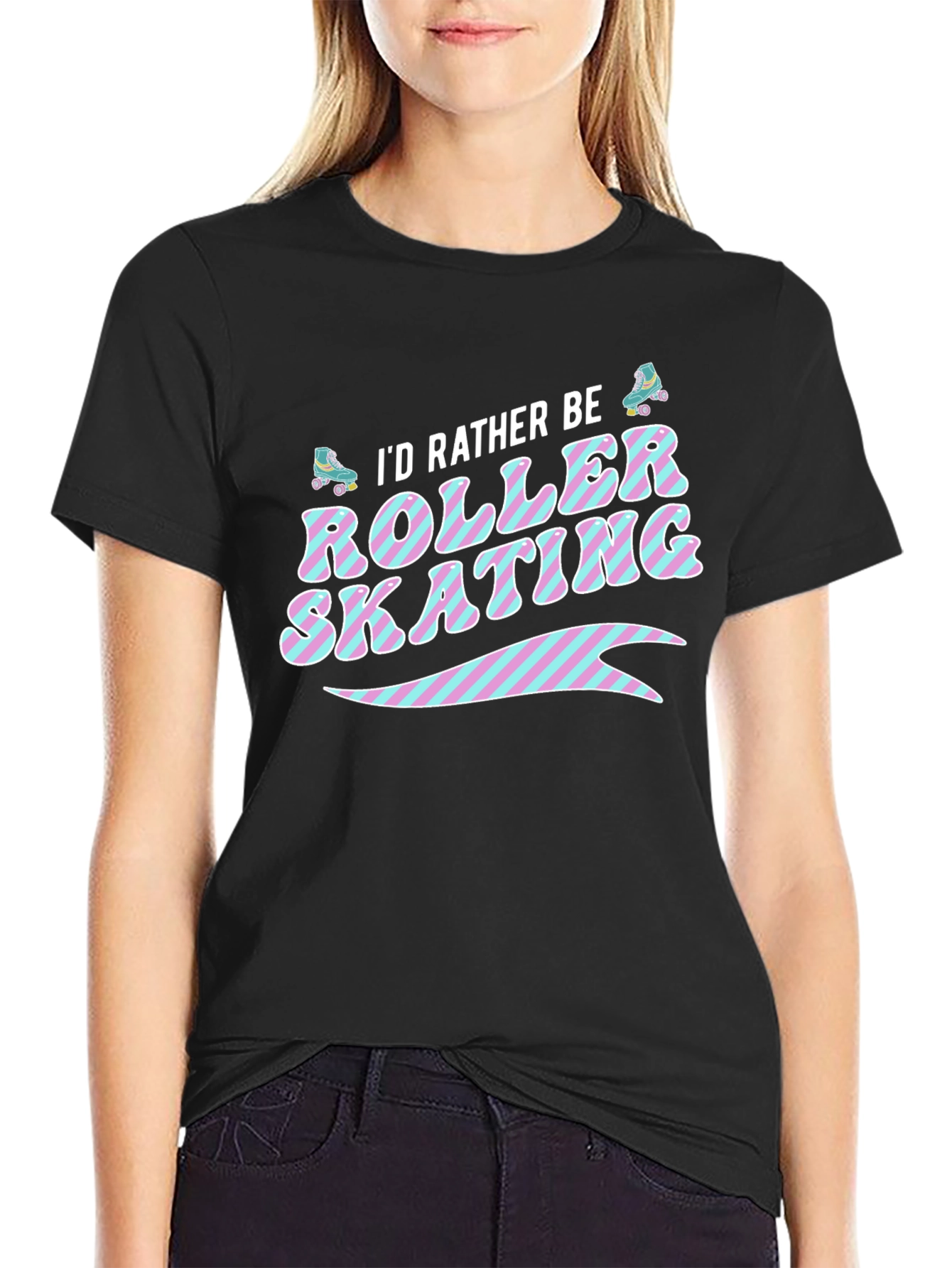 Id Rather Be Roller Skating Graphic T-Shirt