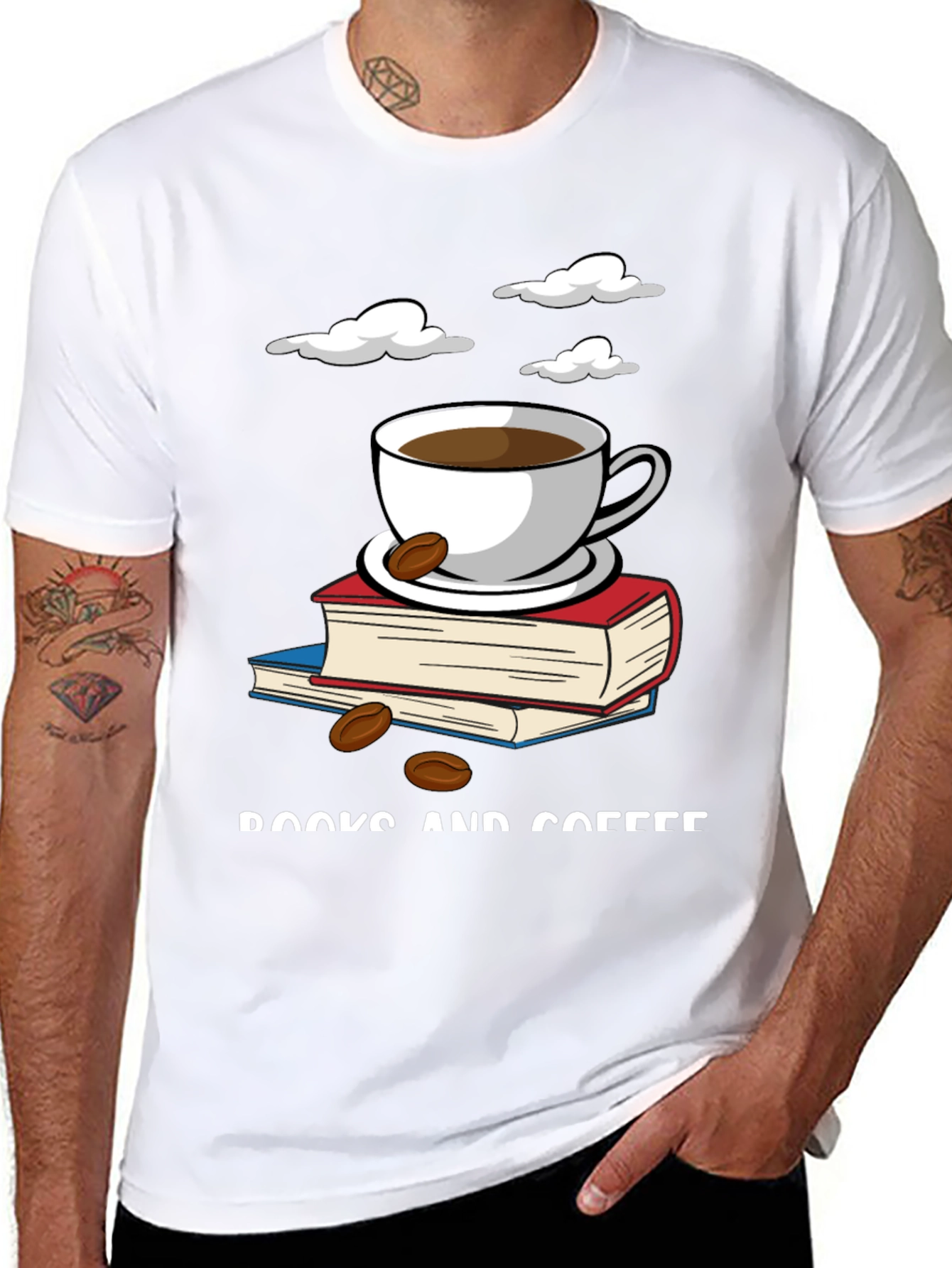 Books and Coffee Graphic Tee - Read & Relax!
