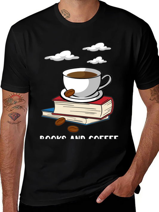 Books and Coffee Graphic Tee - Read & Relax!