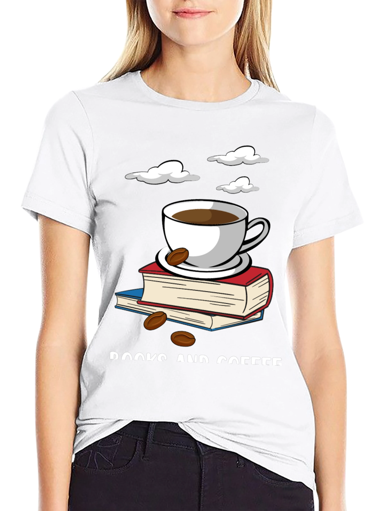 Books and Coffee Graphic Tee - Read & Relax!