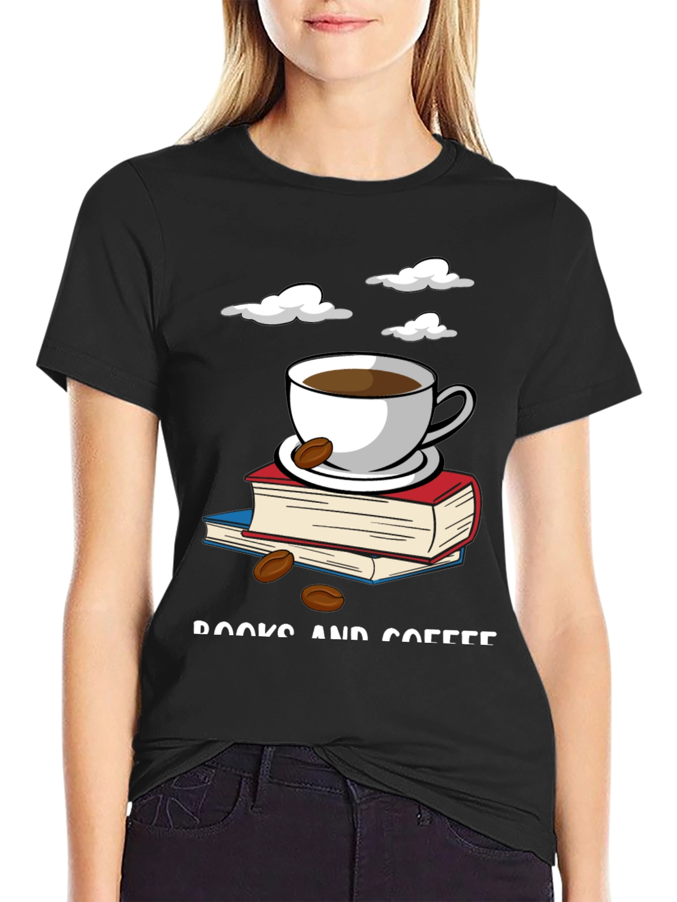 Books and Coffee Graphic Tee - Read & Relax!