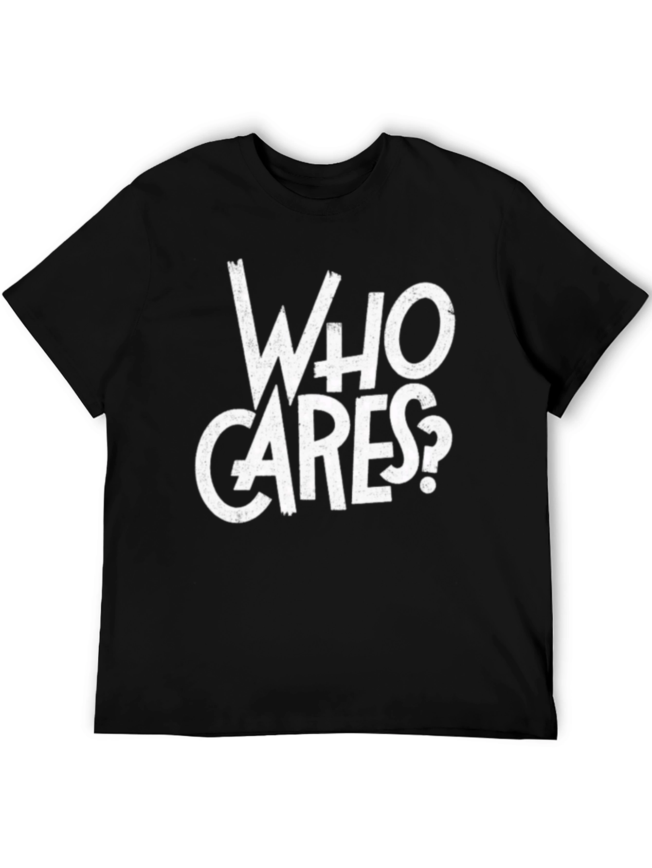Who Cares? Graphic Print Black T-Shirt