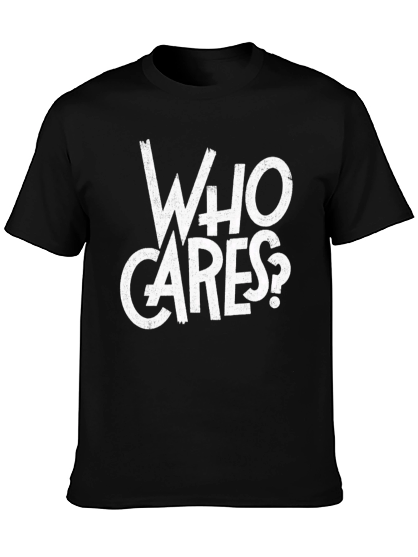 Who Cares? Graphic Print Black T-Shirt