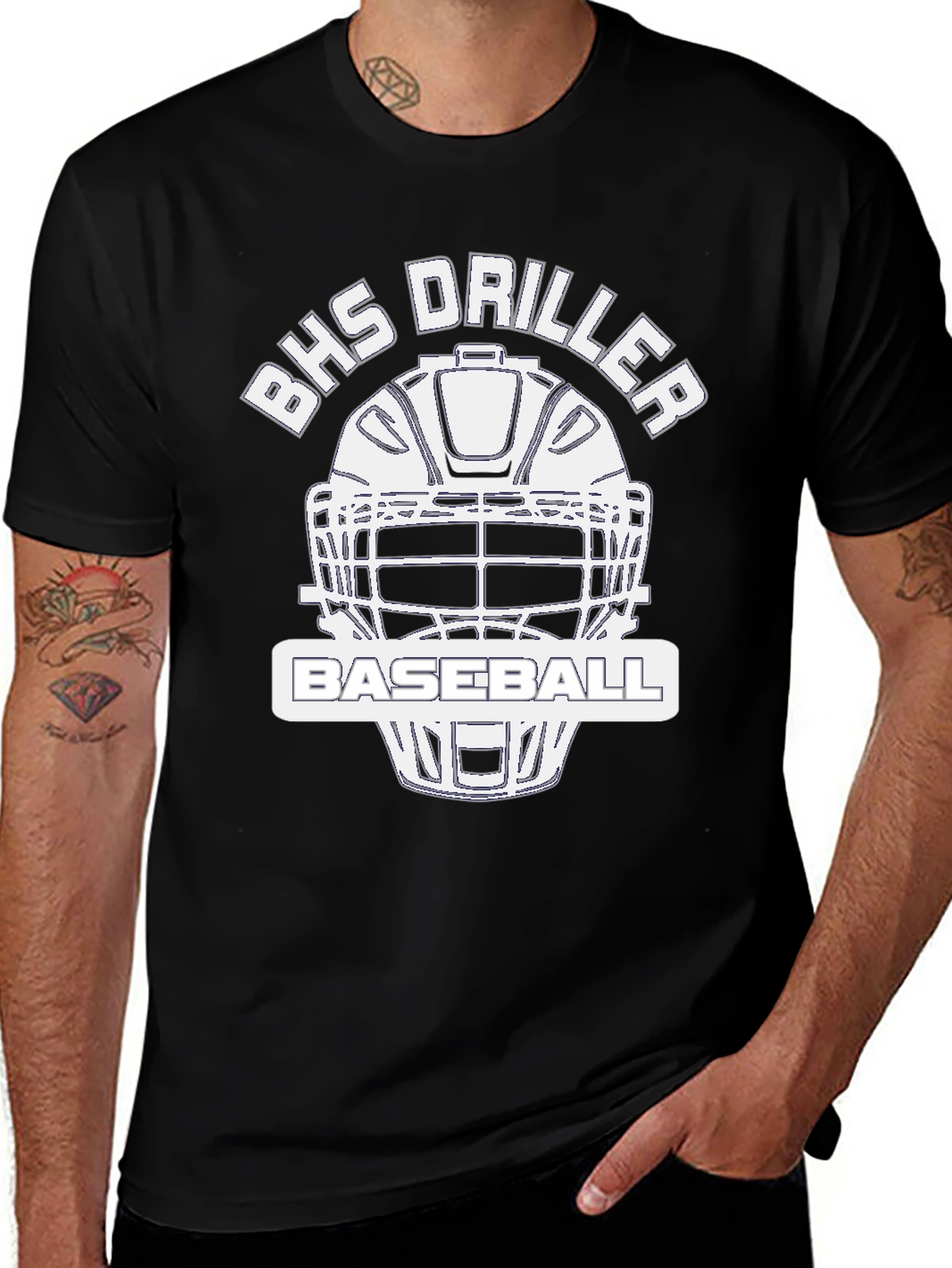 BHS Driller Baseball Black T-Shirt