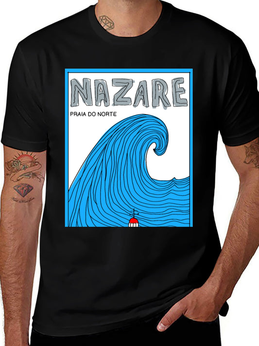 Nazare Praia do Norte T-Shirt - Surf Wave Design