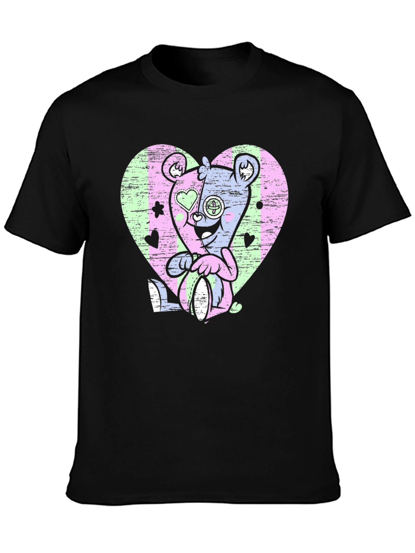 Gothic Teddy Bear Heart T-Shirt