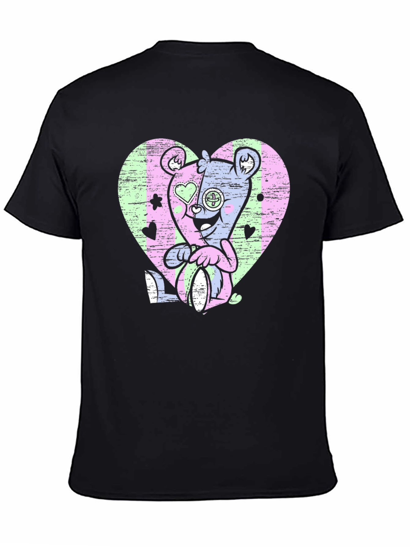 Gothic Teddy Bear Heart T-Shirt