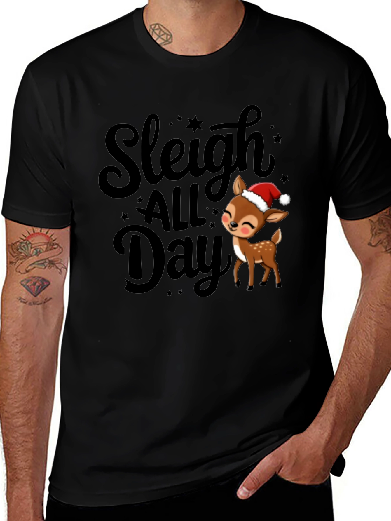 Sleigh All Day Deer Christmas T-Shirt