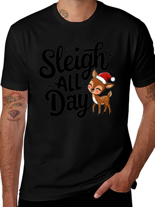 Sleigh All Day Deer Christmas T-Shirt