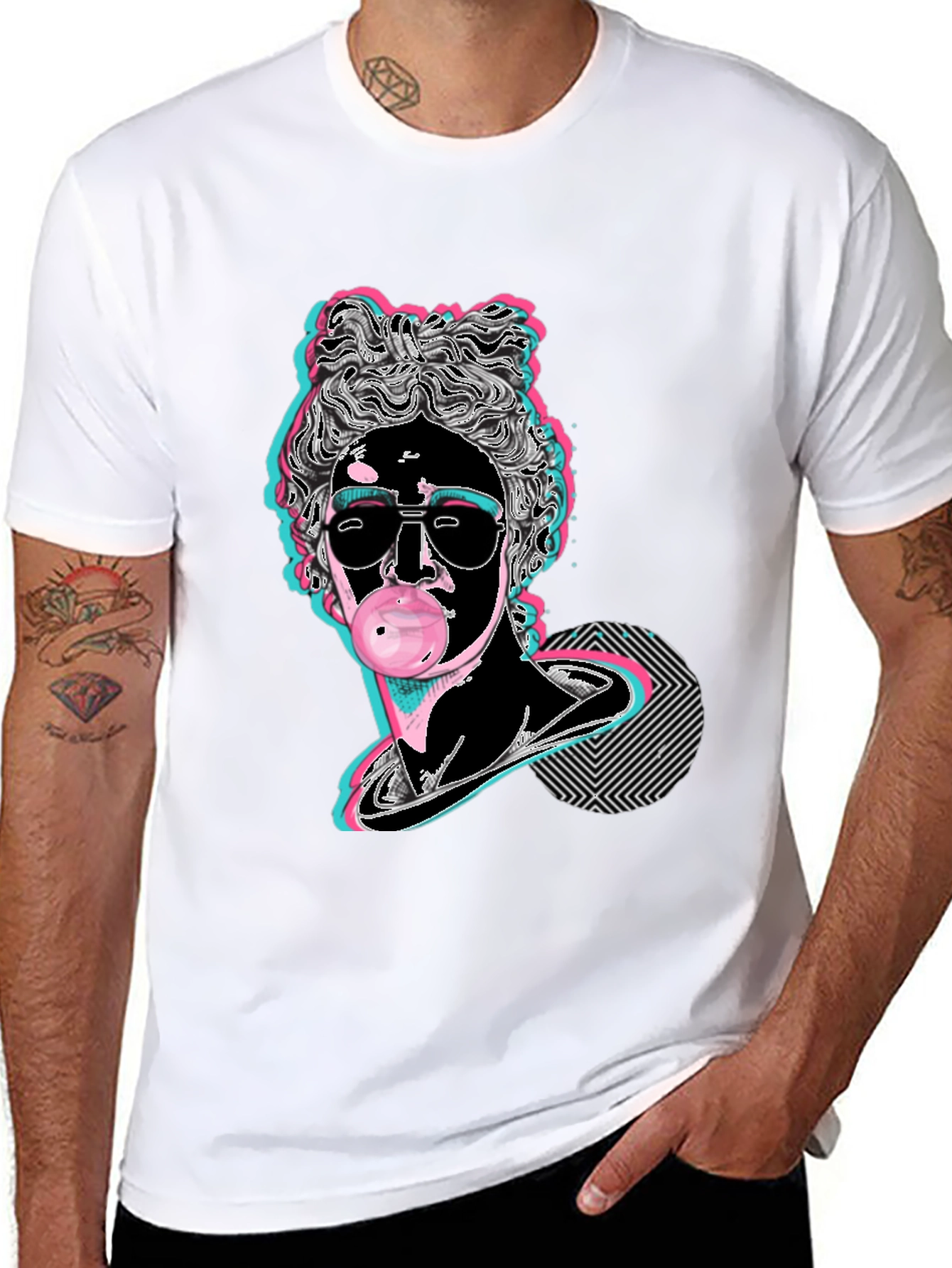 Vaporwave Statue Graphic T-Shirt