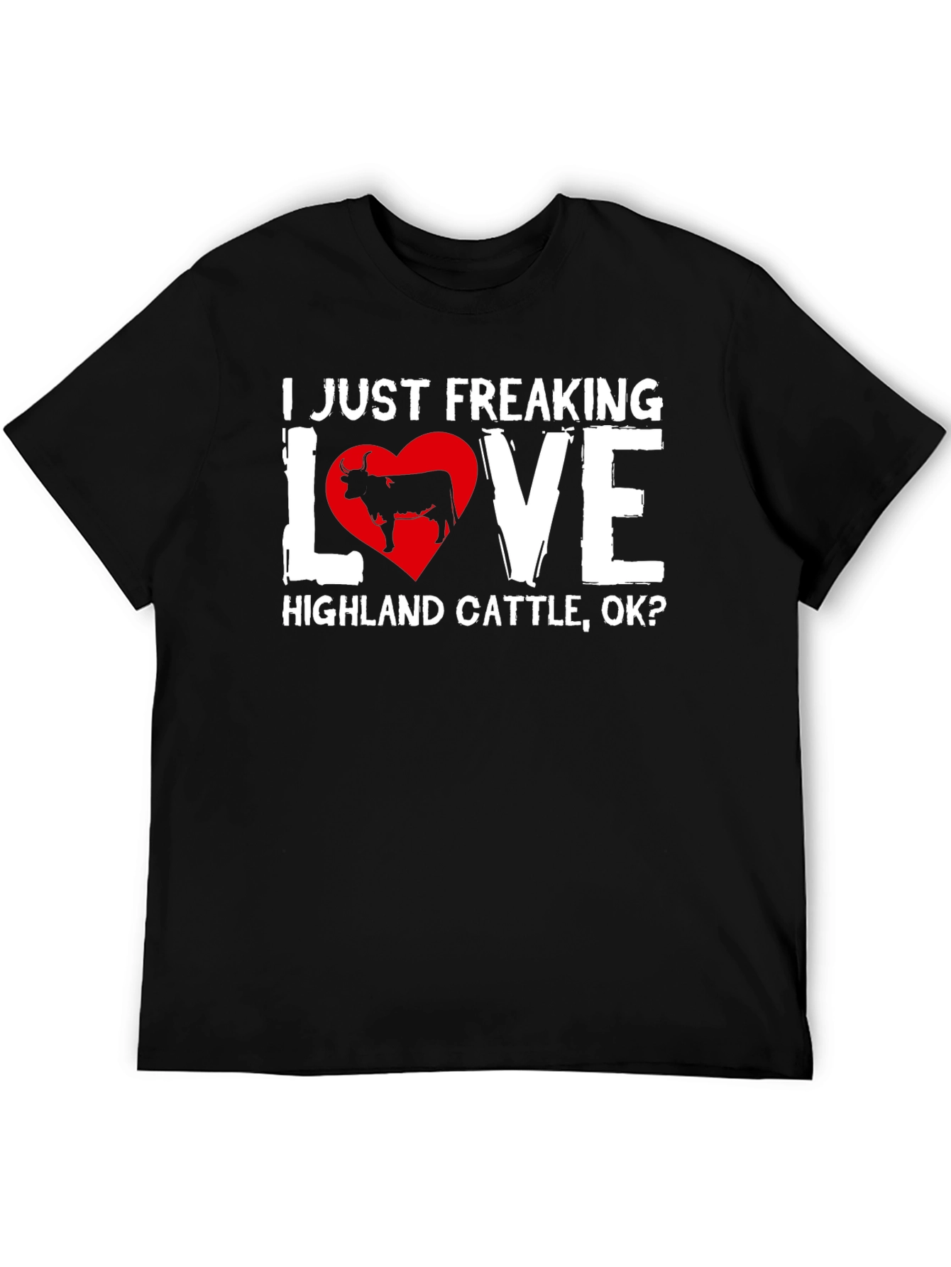 Highland Cattle Love T-Shirt - Black