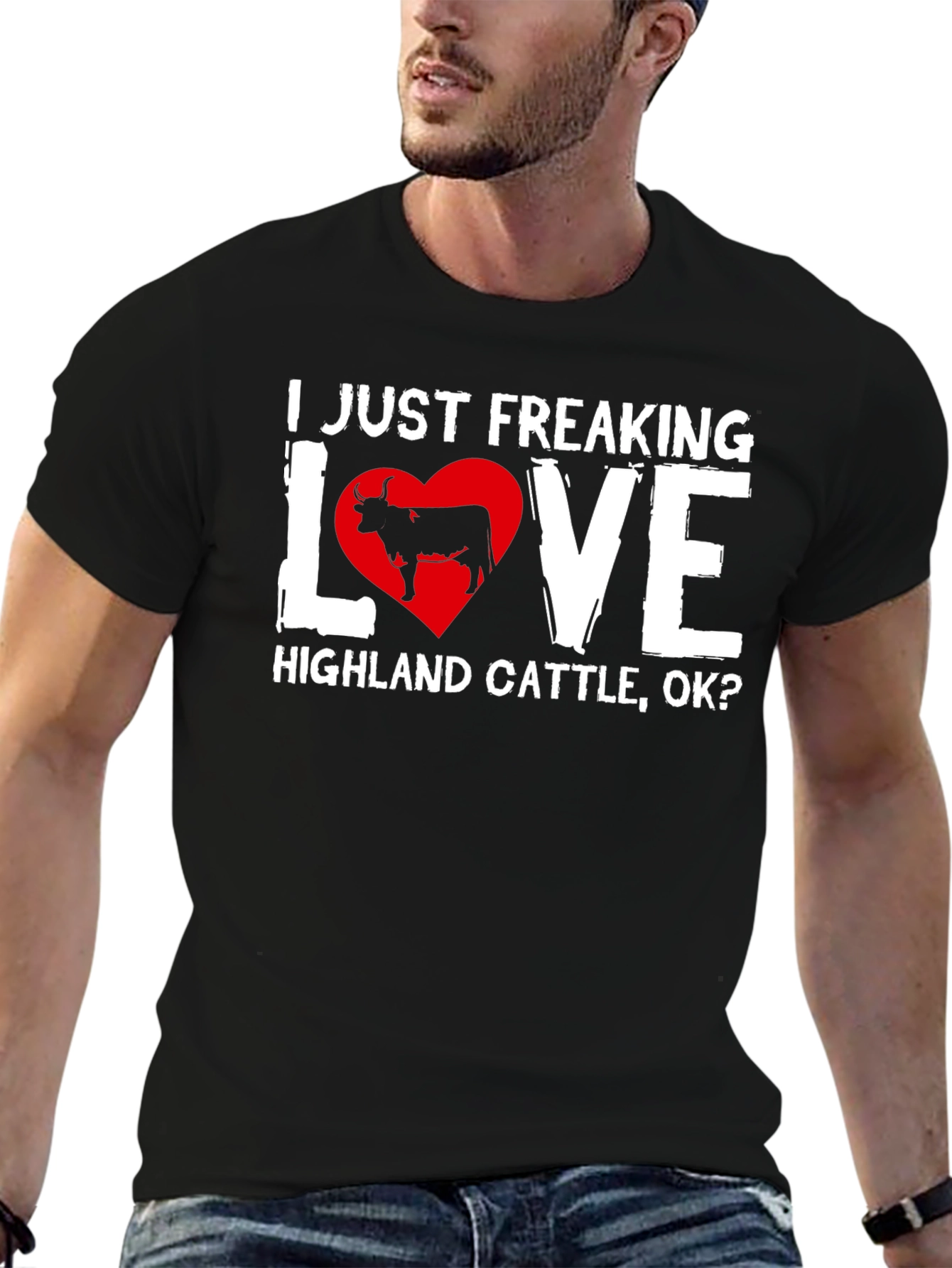 Highland Cattle Love T-Shirt - Black