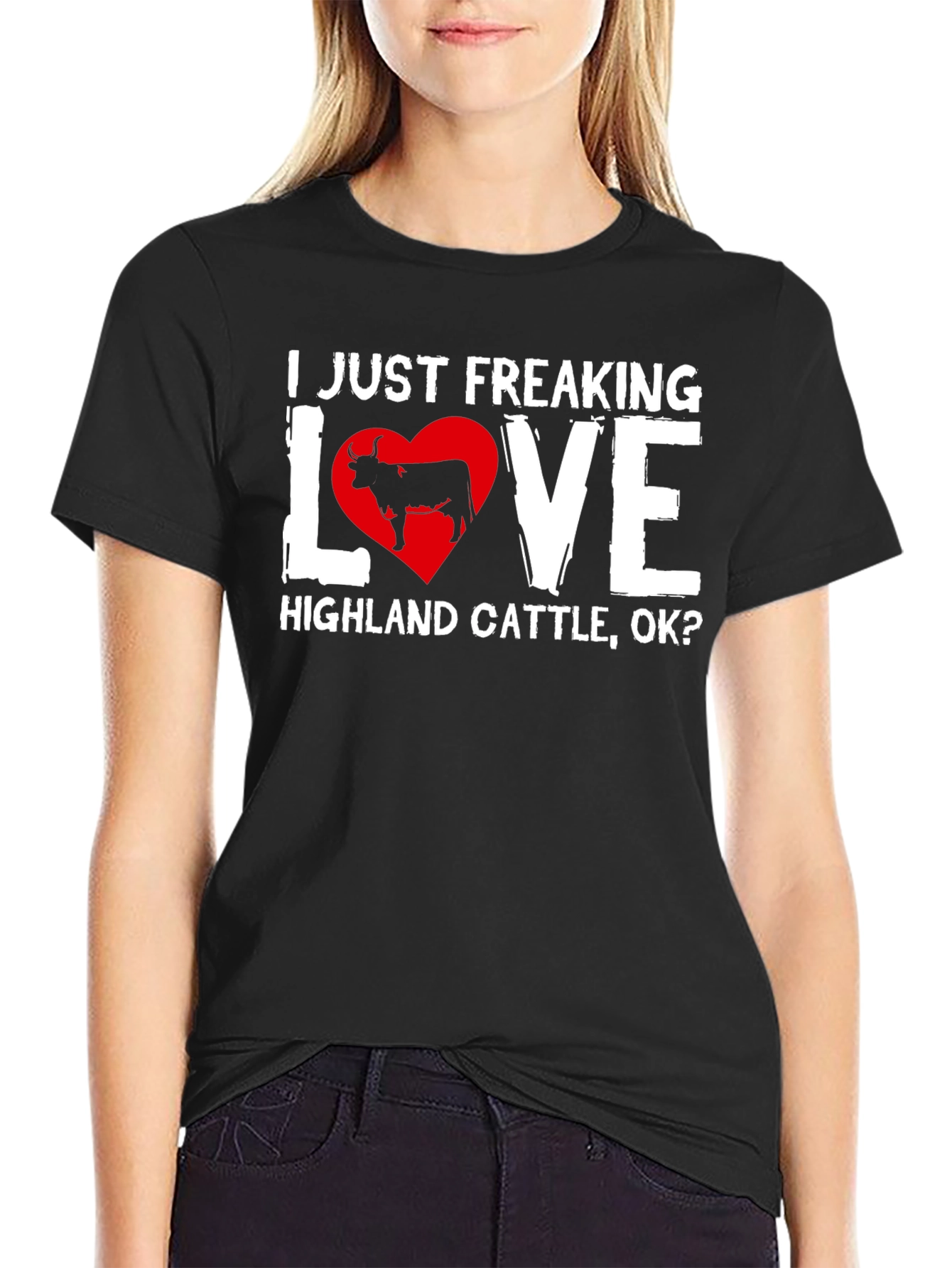 Highland Cattle Love T-Shirt - Black