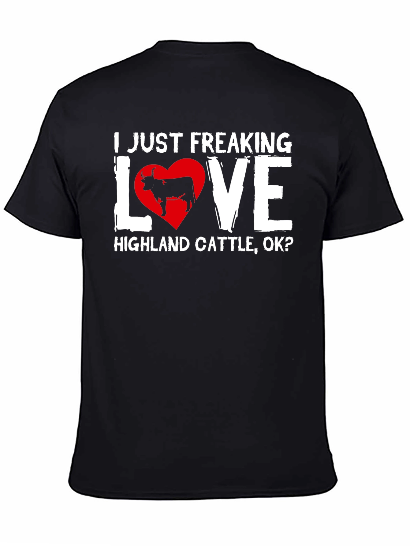 Highland Cattle Love T-Shirt - Black