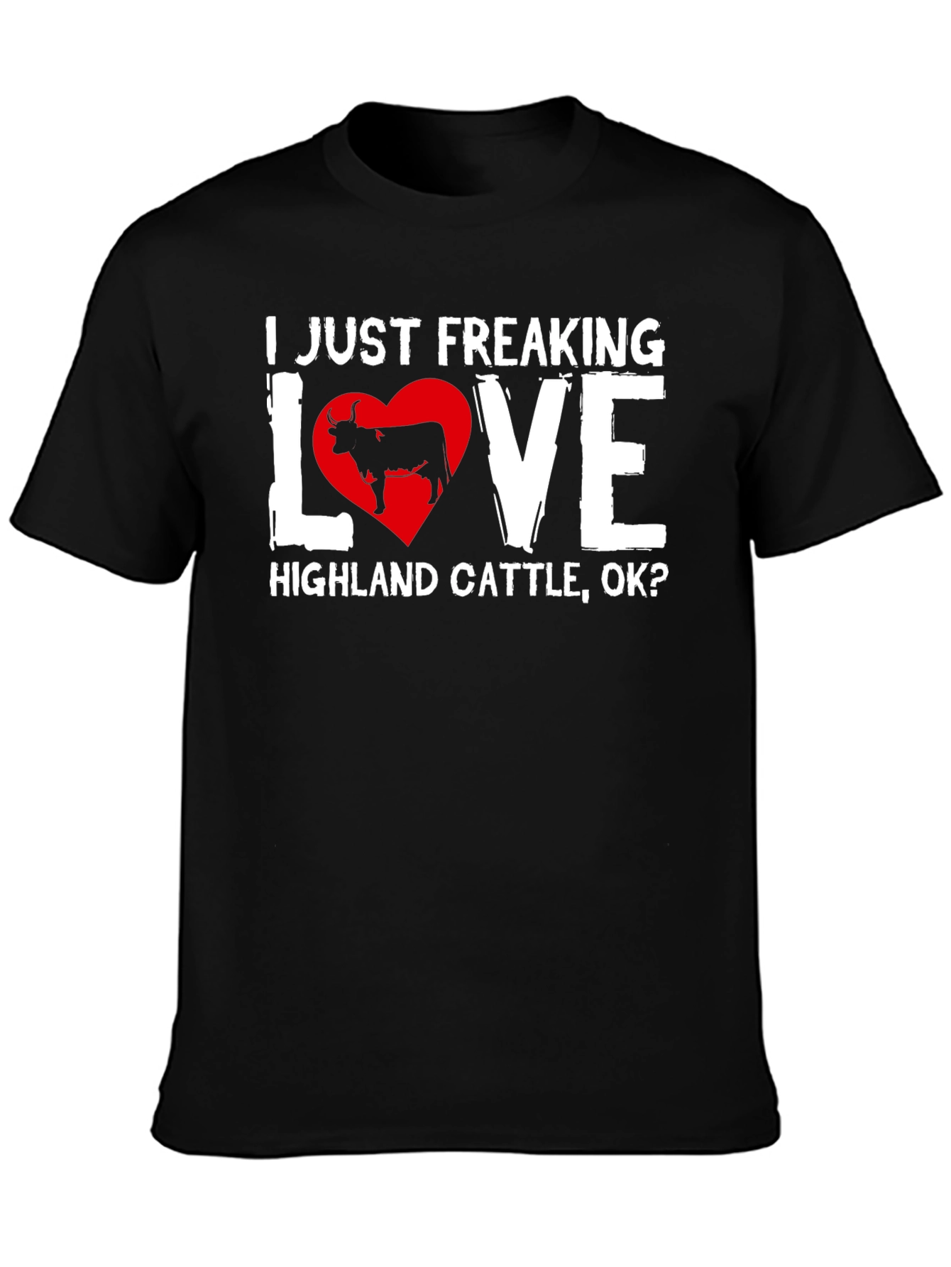 Highland Cattle Love T-Shirt - Black