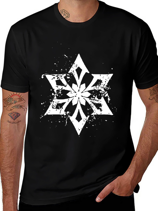 Abstract Star Graphic Tee - Black