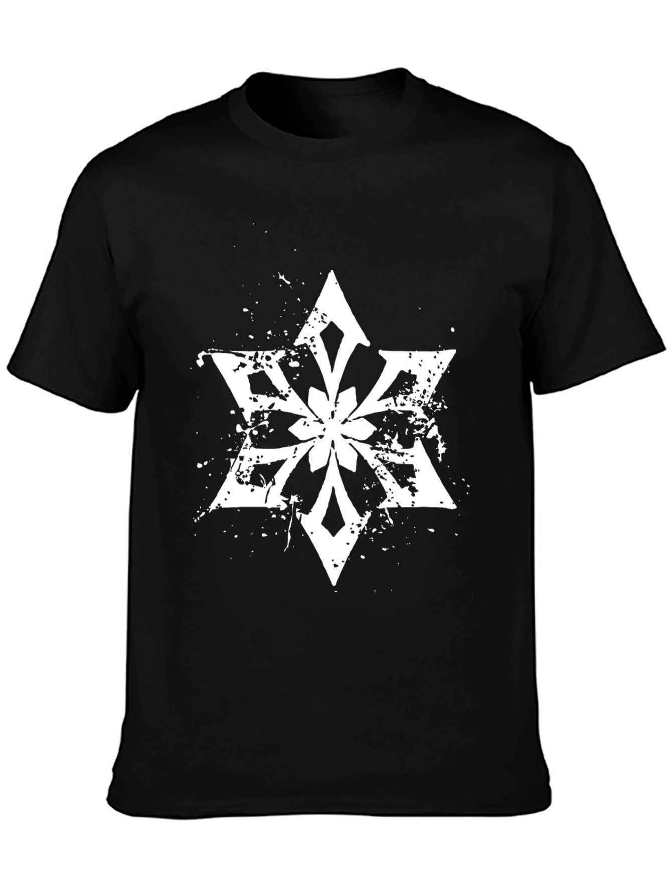 Abstract Star Graphic Tee - Black