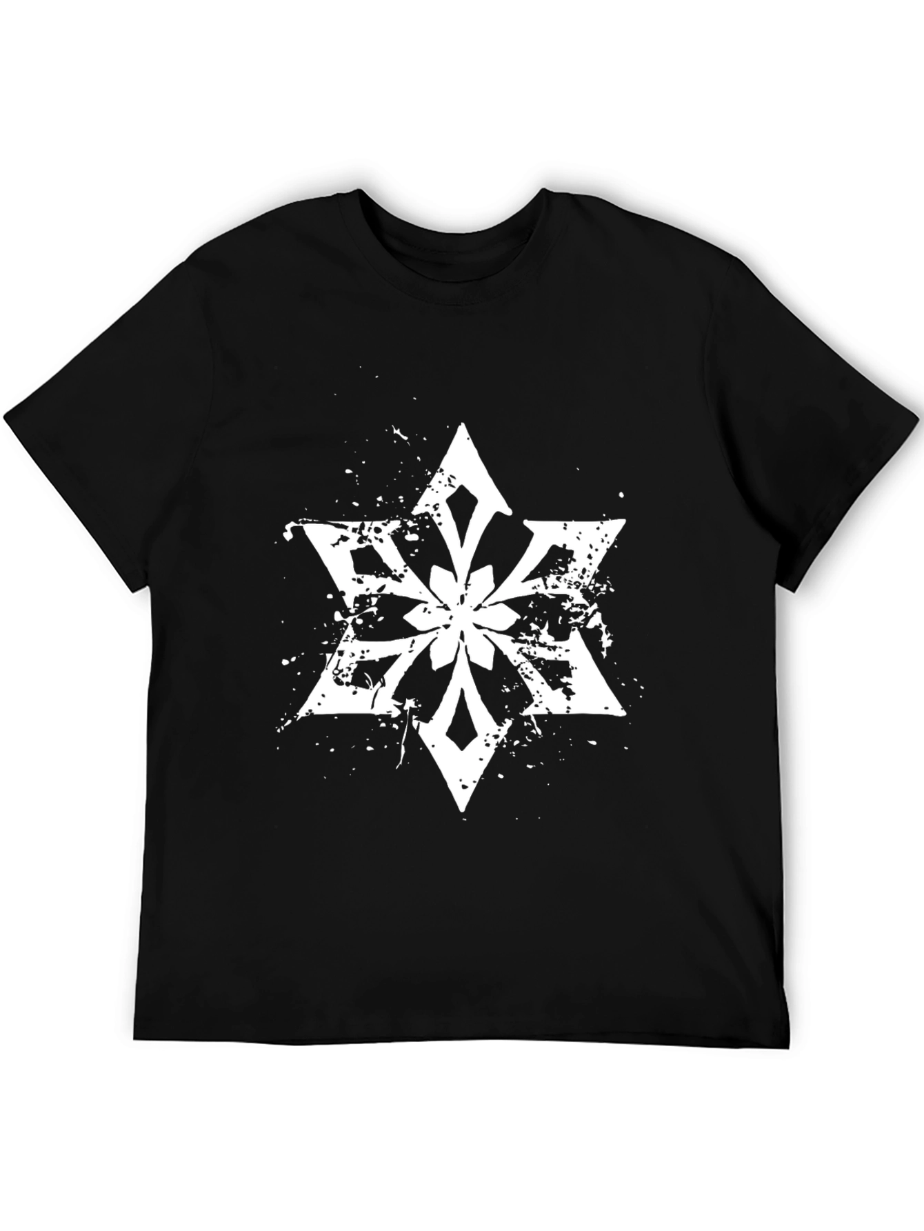 Abstract Star Graphic Tee - Black