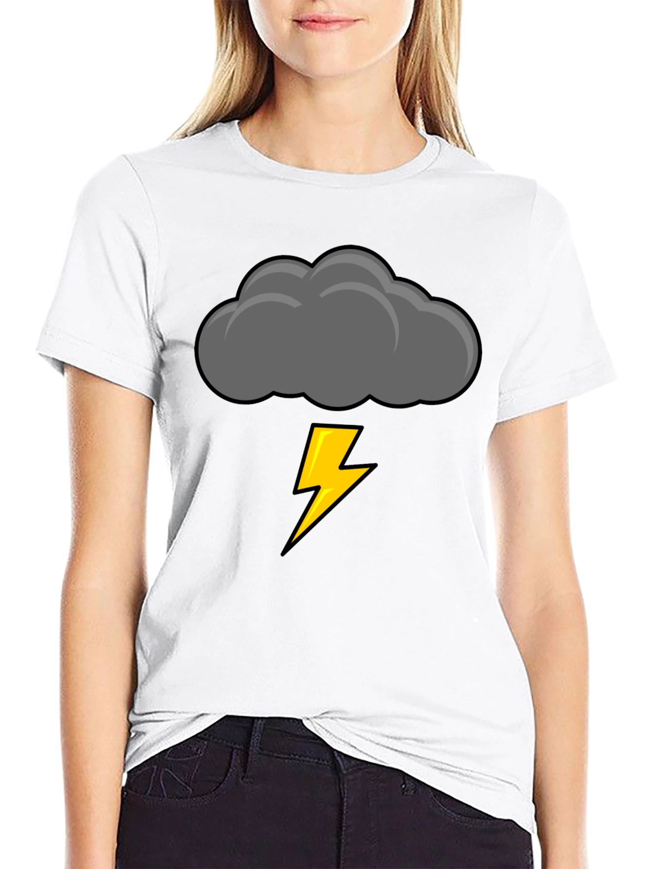 Storm Cloud Lightning Bolt Graphic Tee