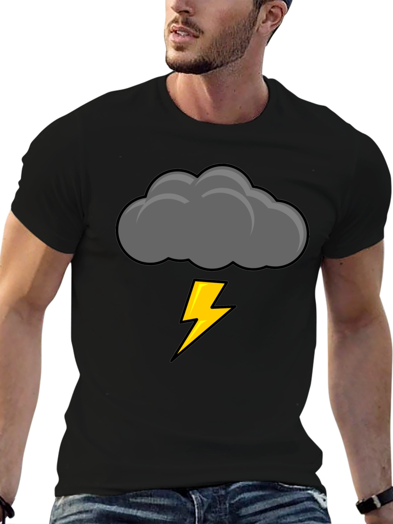 Storm Cloud Lightning Bolt Graphic Tee