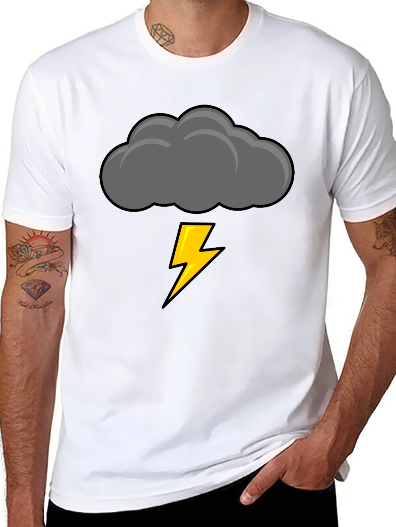 Storm Cloud Lightning Bolt Graphic Tee