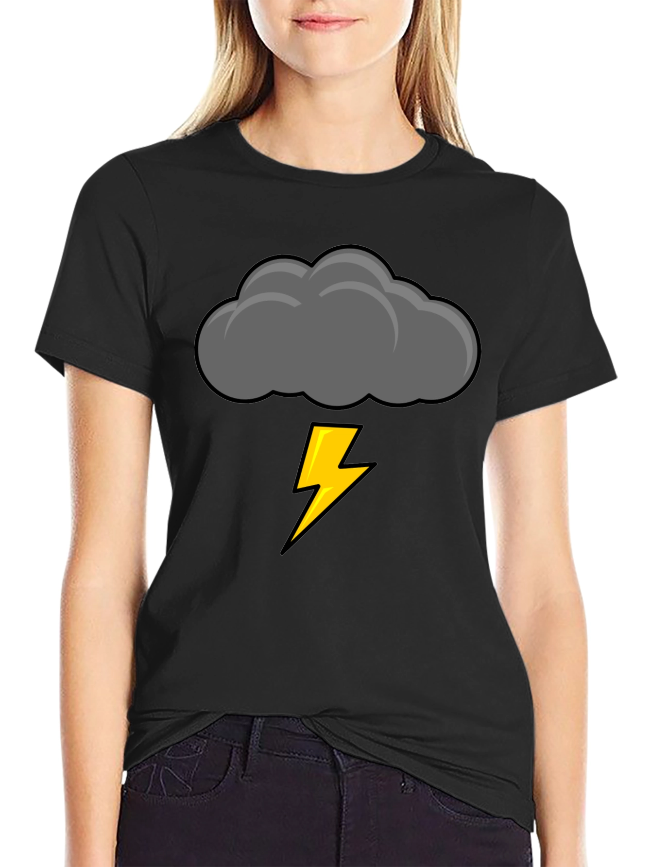 Storm Cloud Lightning Bolt Graphic Tee