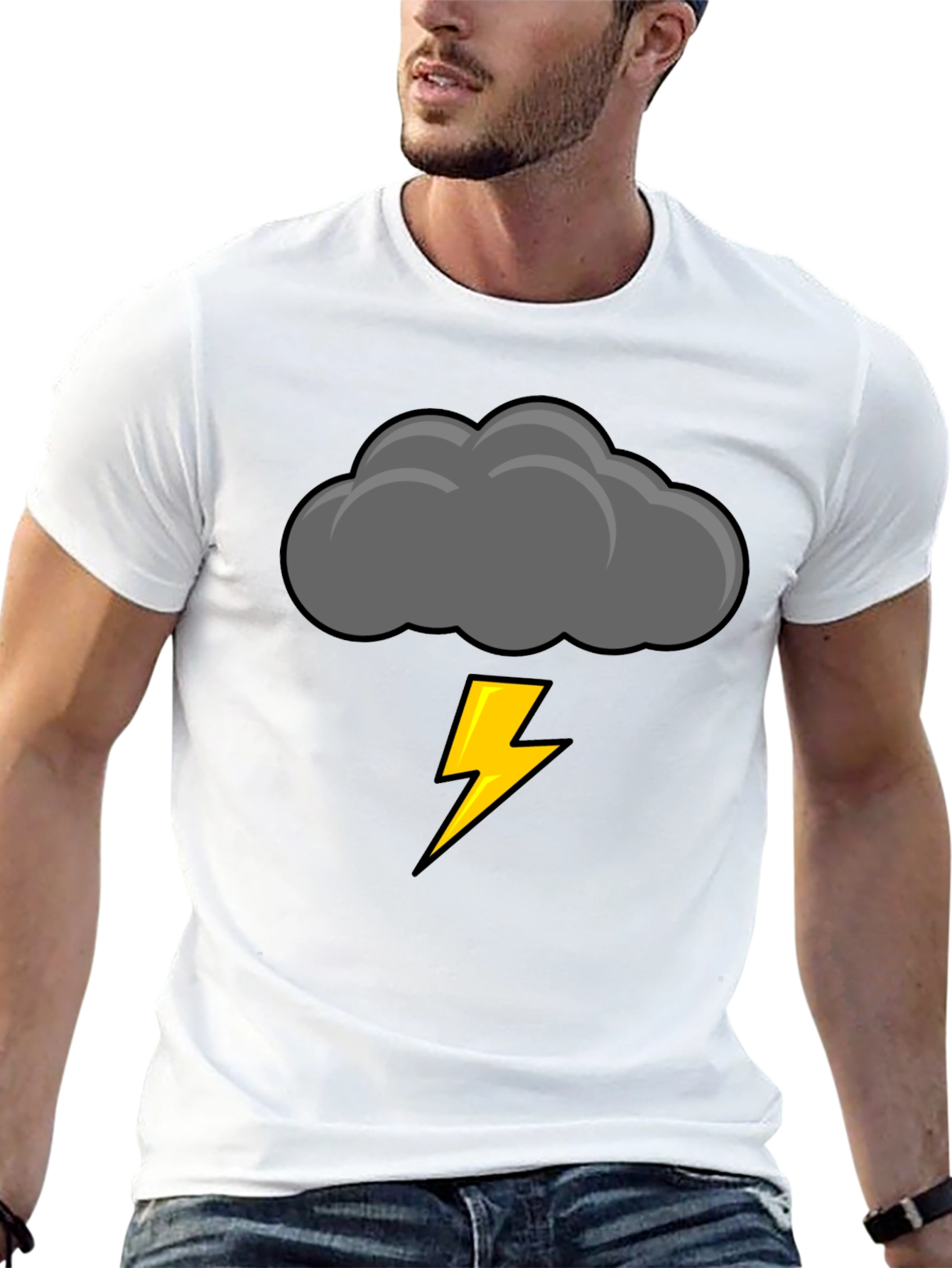 Storm Cloud Lightning Bolt Graphic Tee