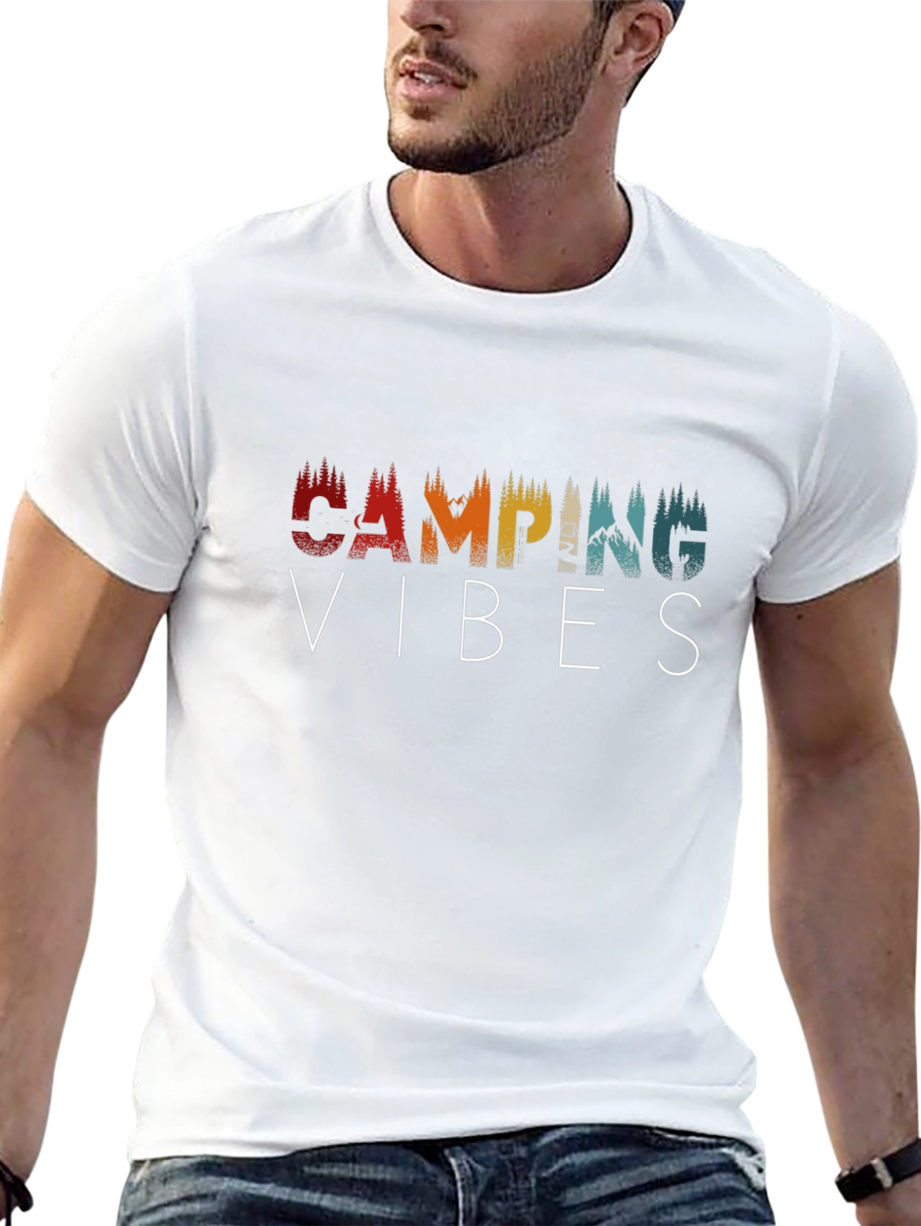 Camping Vibes Graphic T-Shirt - Black