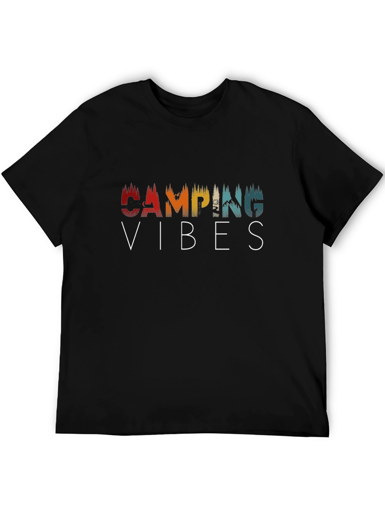 Camping Vibes Graphic T-Shirt - Black