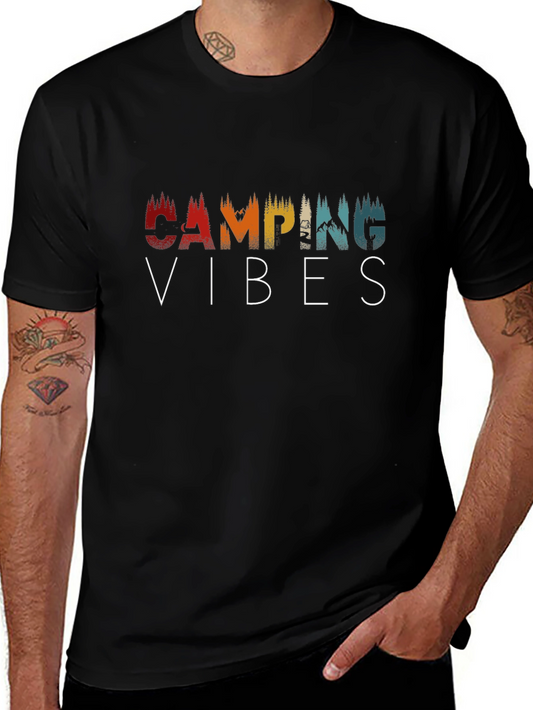 Camping Vibes Graphic T-Shirt - Black