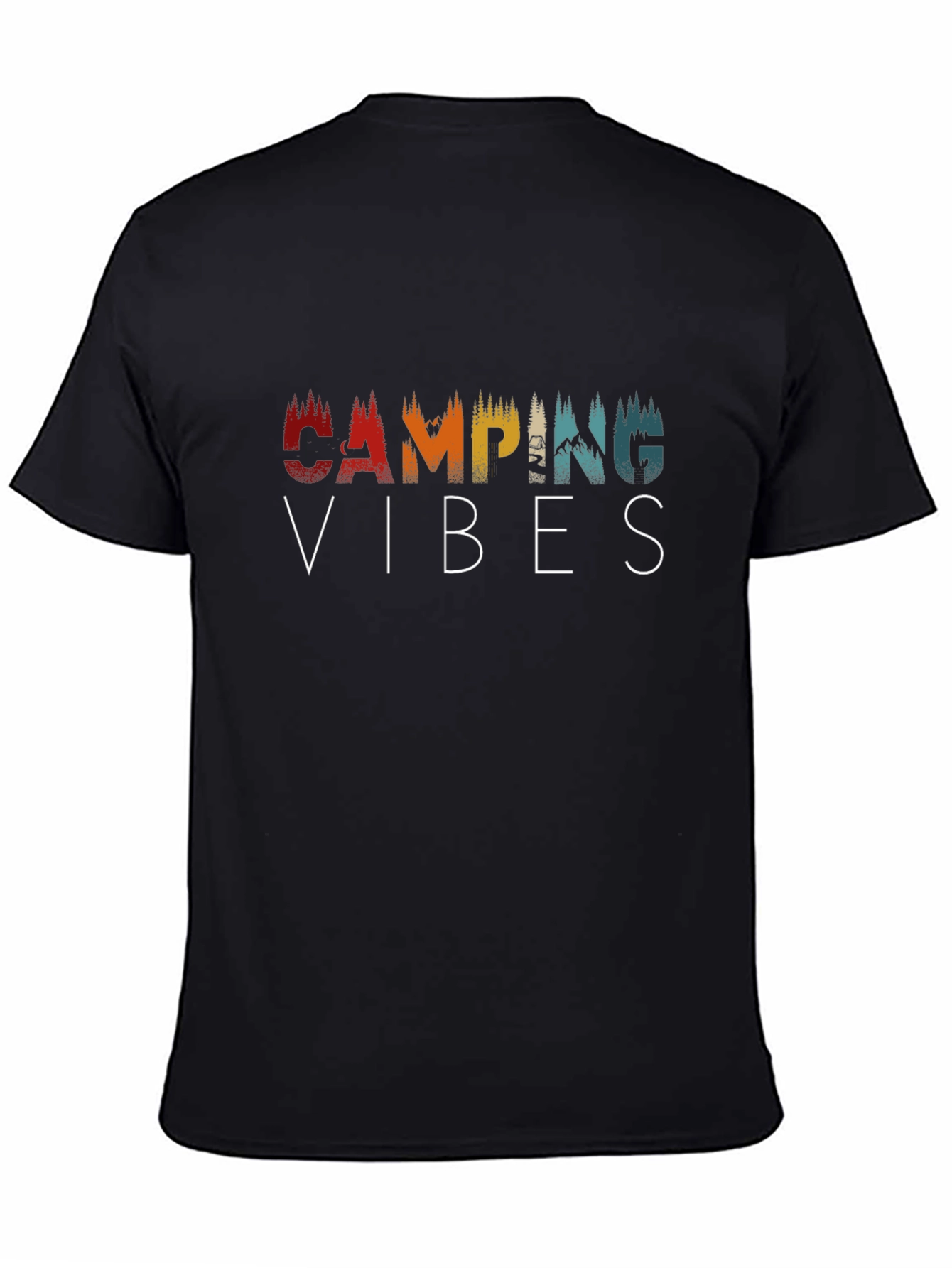Camping Vibes Graphic T-Shirt - Black