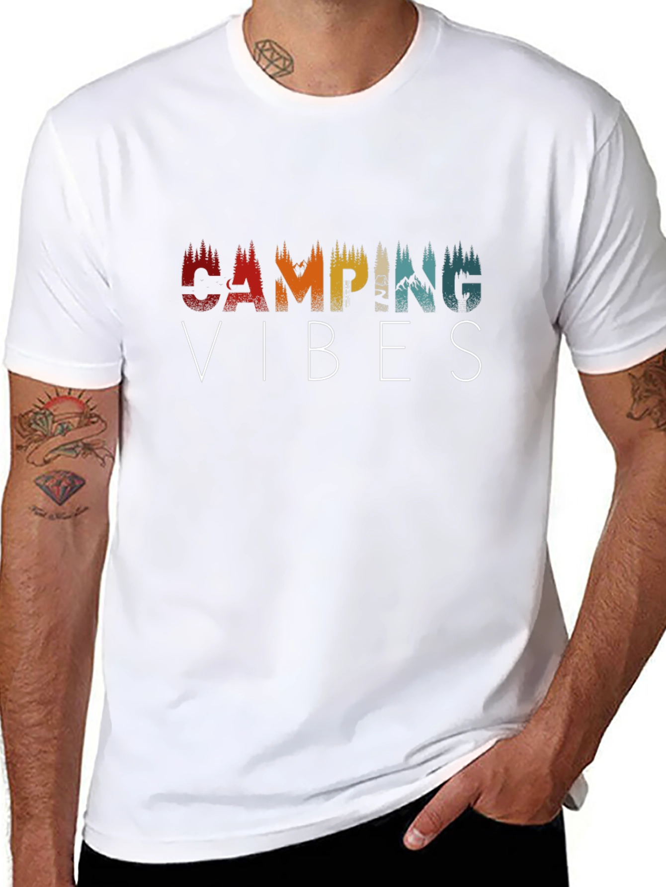 Camping Vibes Graphic T-Shirt - Black