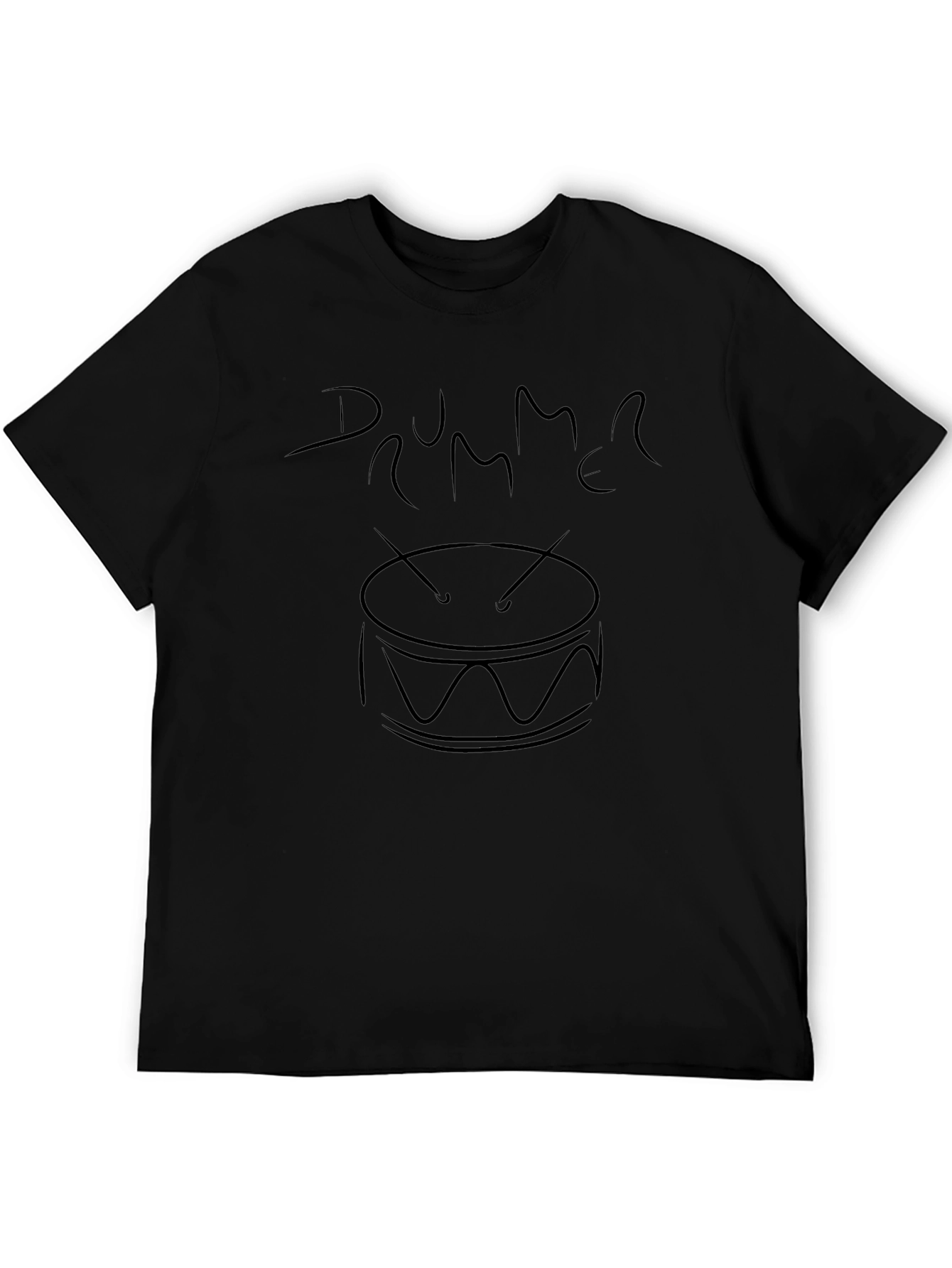 Drummer Black T-Shirt - Music Lover Tee