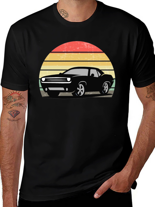 Retro Car Sunset Graphic T-Shirt