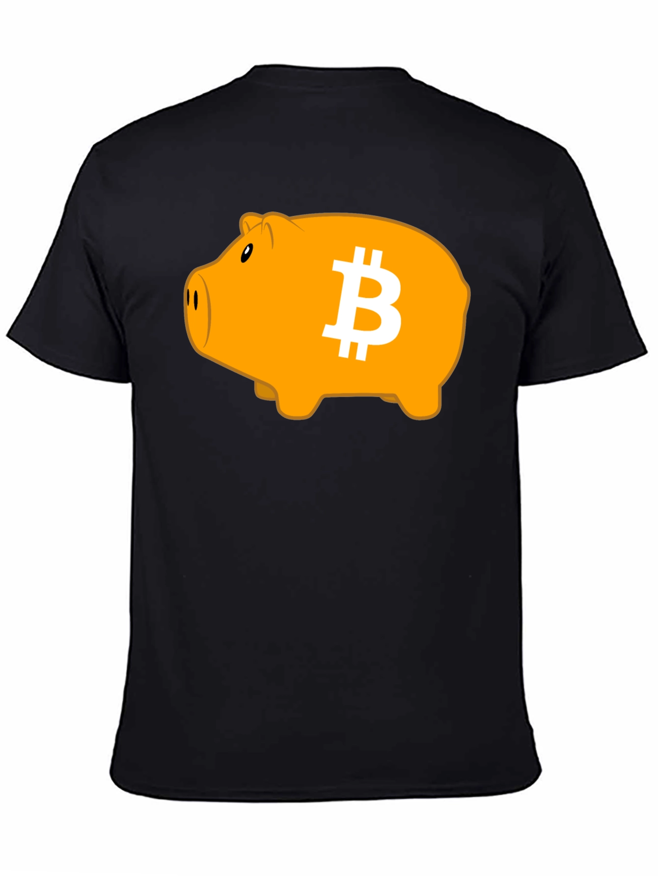 Bitcoin Piggy Bank Black T-Shirt - Crypto Currency Tee