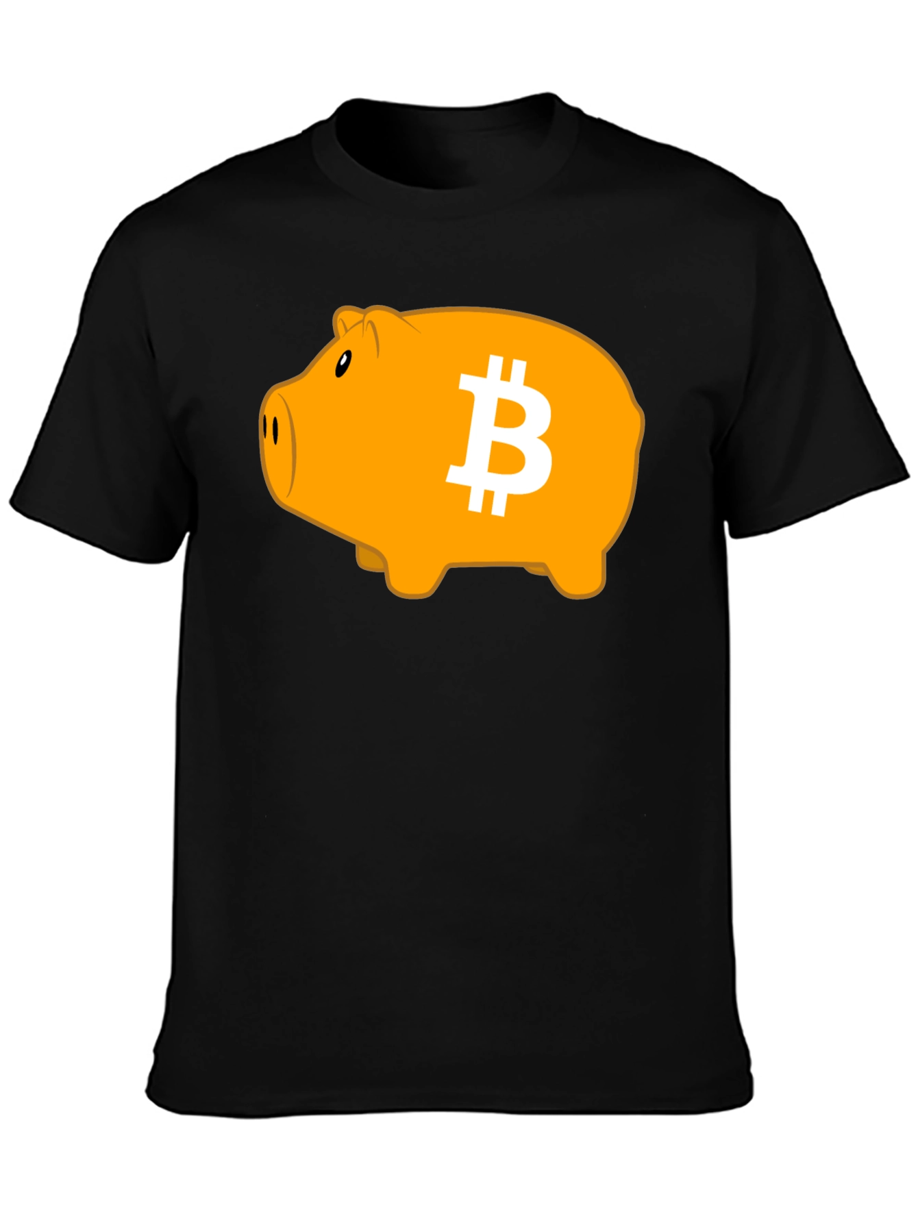 Bitcoin Piggy Bank Black T-Shirt - Crypto Currency Tee