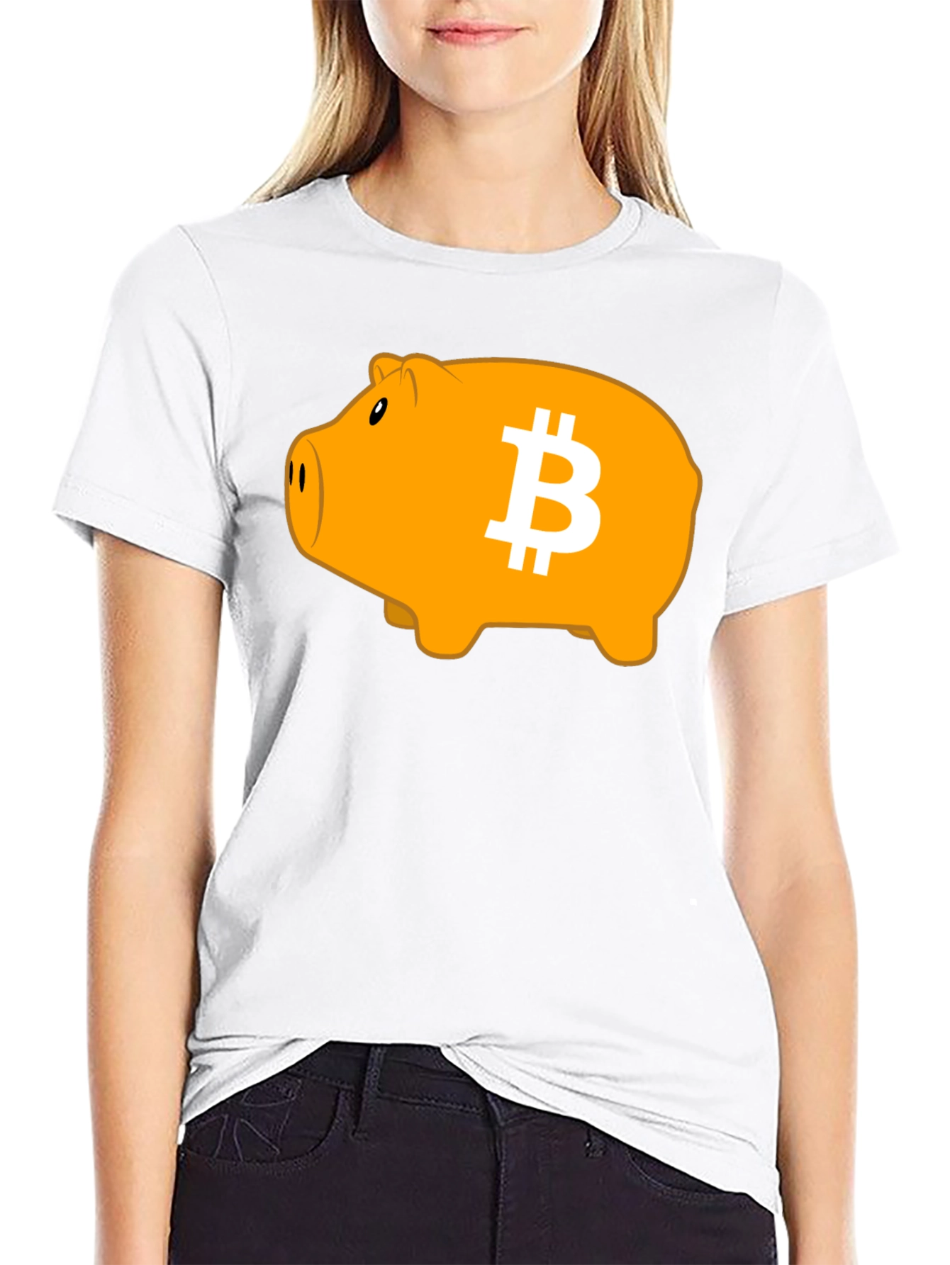 Bitcoin Piggy Bank Black T-Shirt - Crypto Currency Tee