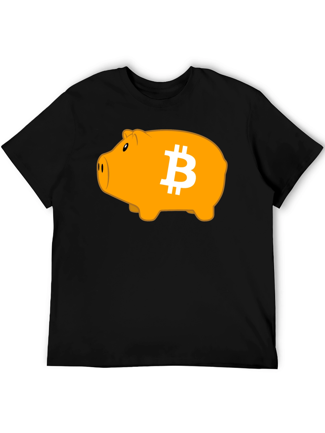 Bitcoin Piggy Bank Black T-Shirt - Crypto Currency Tee