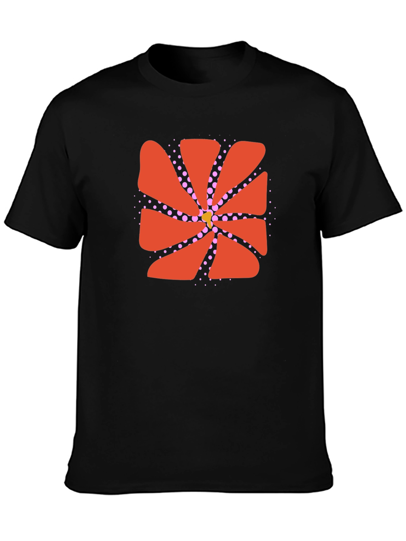 Abstract Flower Graphic Black Tee