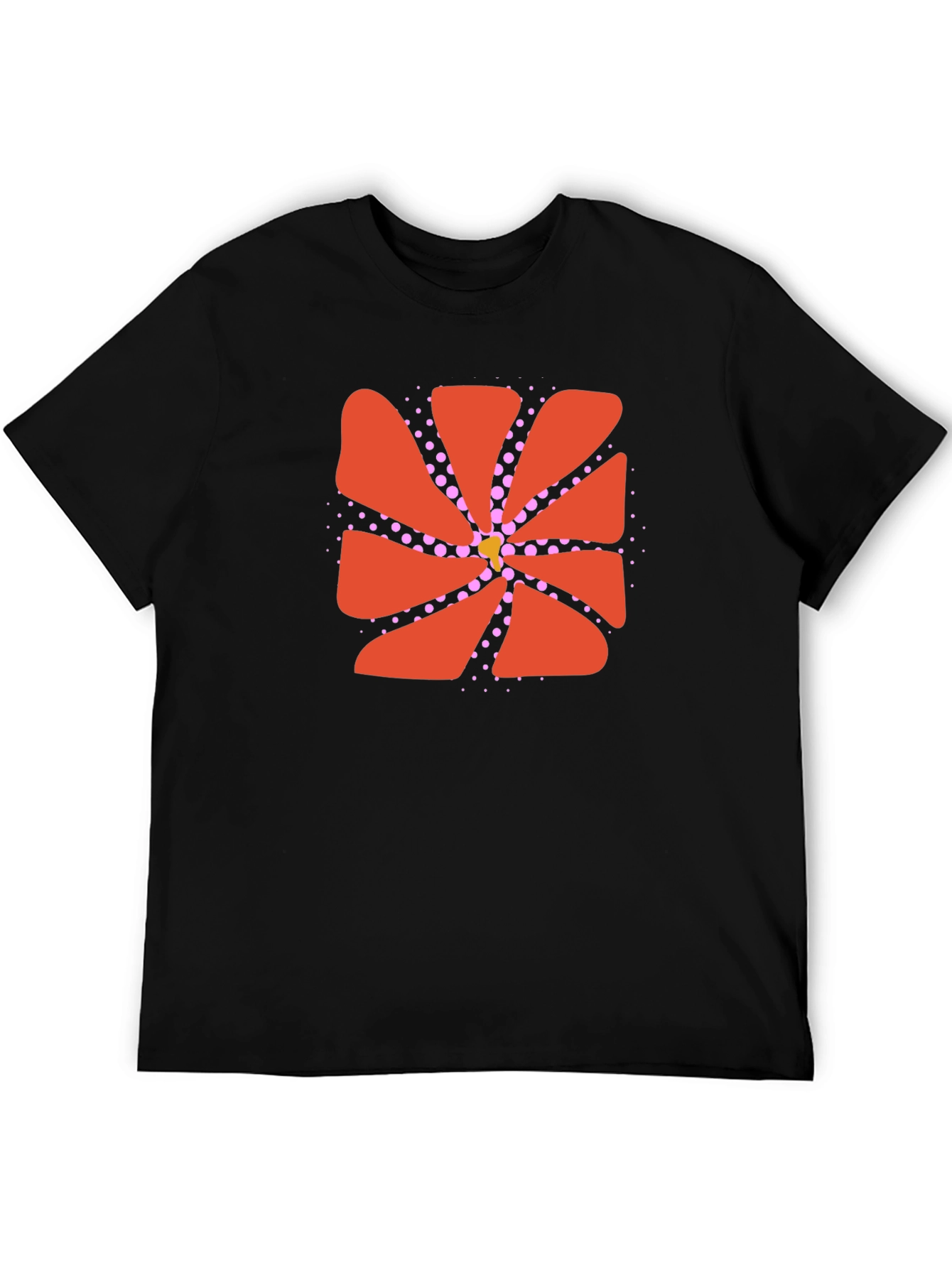 Abstract Flower Graphic Black Tee