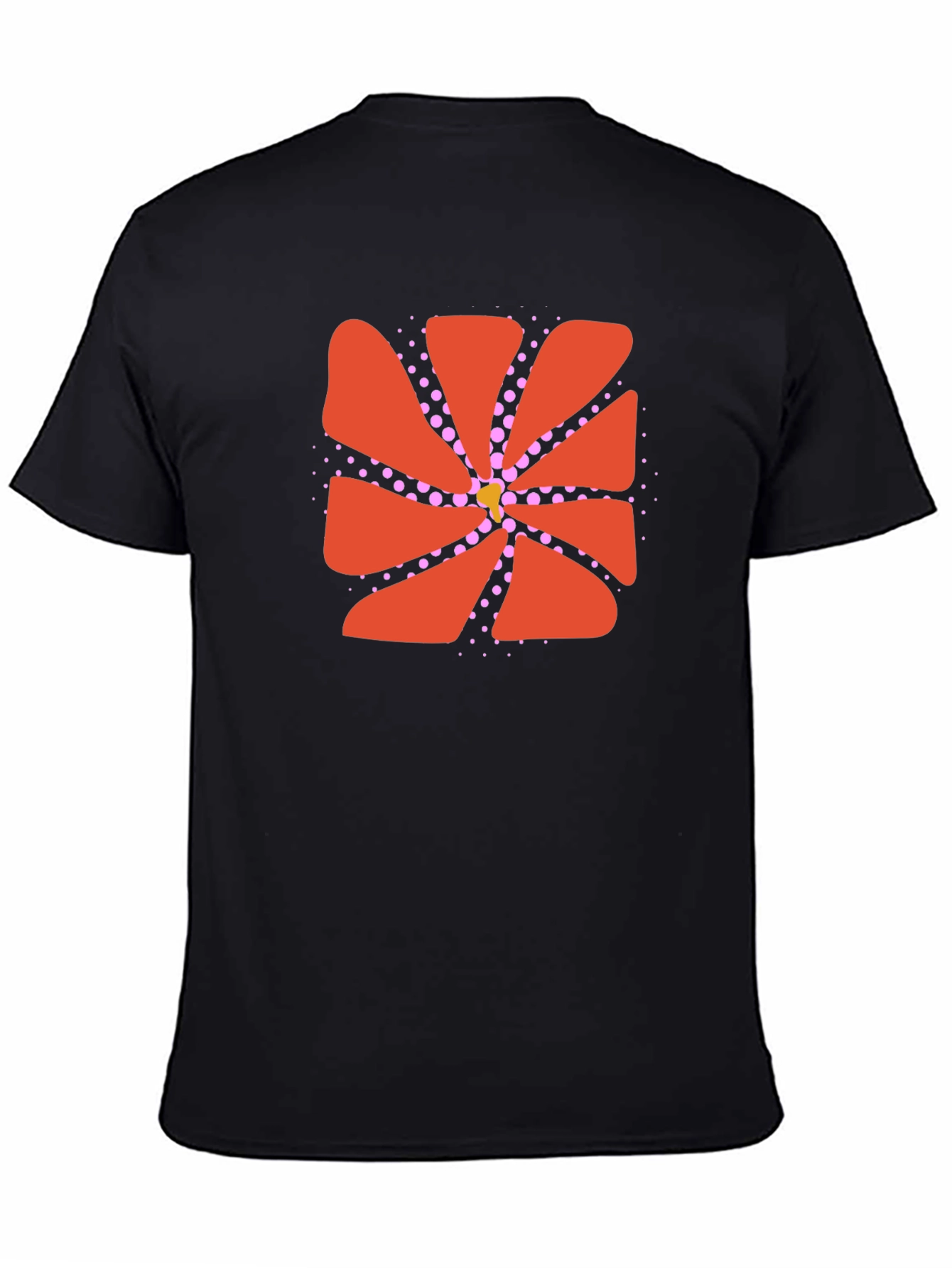 Abstract Flower Graphic Black Tee