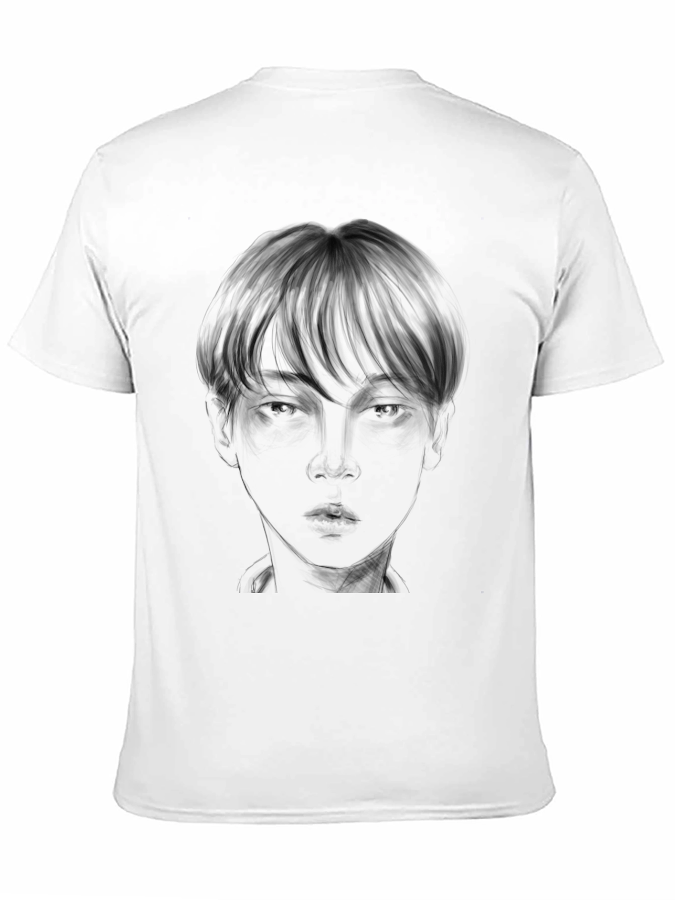 Black T-Shirt with Artistic Face Design