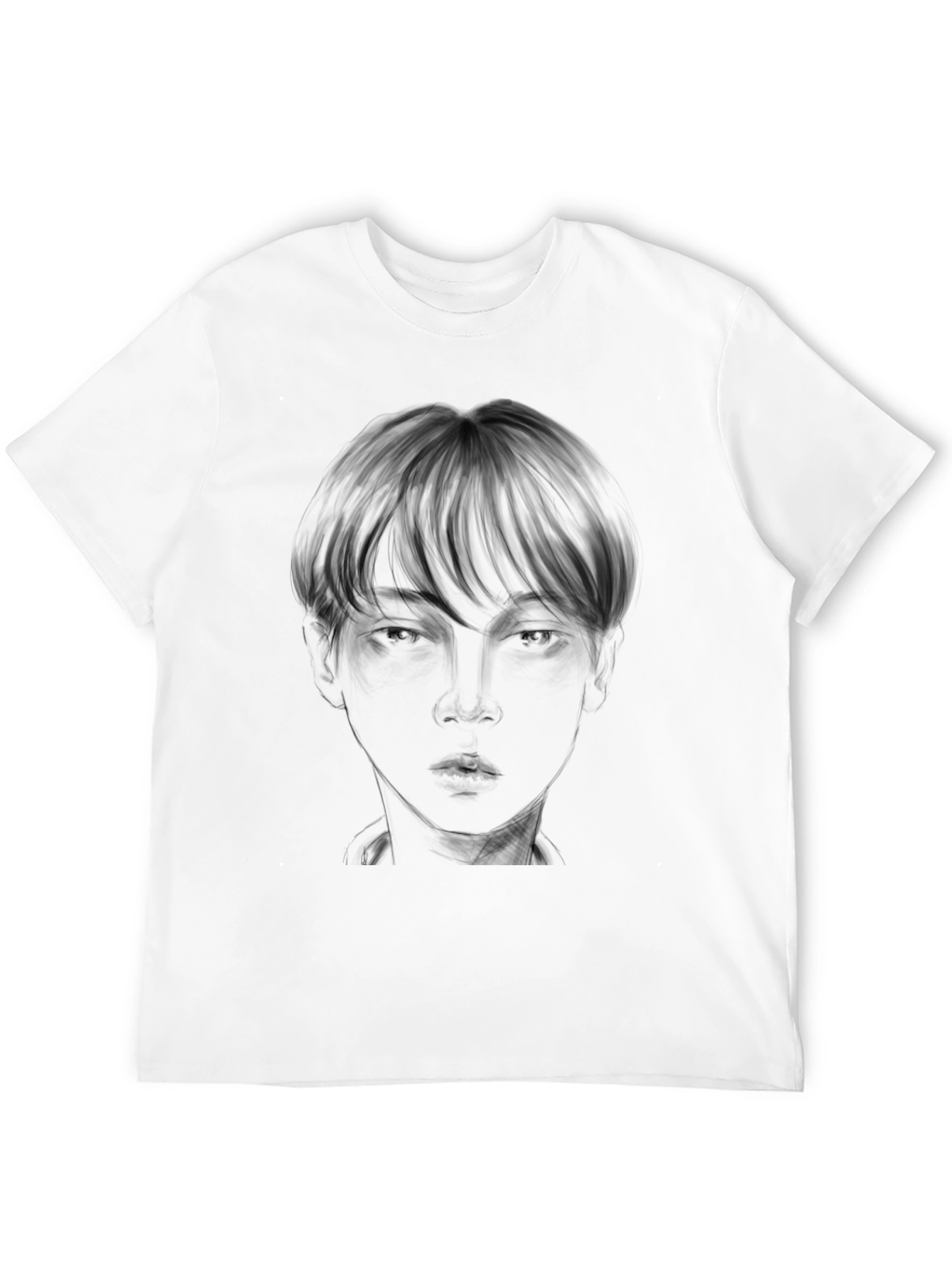 Black T-Shirt with Artistic Face Design